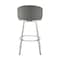 Armen Living Noran Swivel Bar Stool in Brushed Stainless Steel with Gray Faux Leather 840254335714 - alternate 6